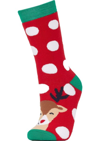 Kadın Yılbaşı Temalı 2'li Pamuklu Havlu Çorap Y8749AZNS fiyatları