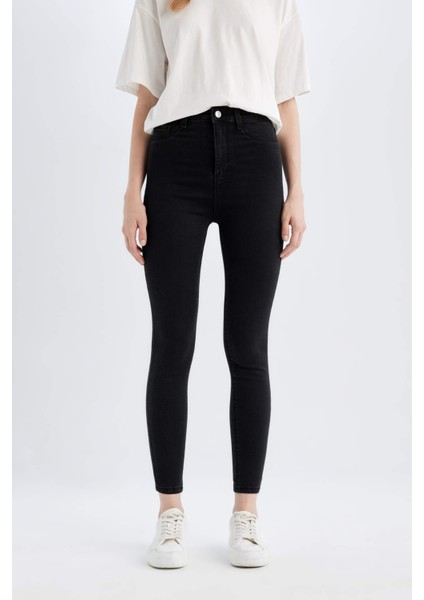 Jegging Yüksek Bel Bilek Boy Dar Paça Basic Düz Jean Pantolon B7498AX24SP