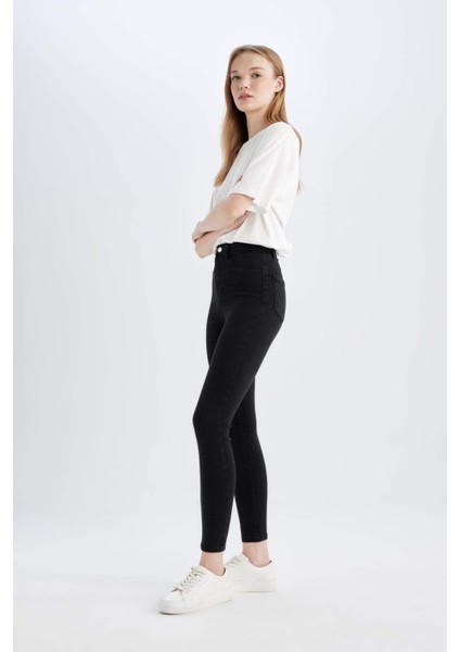 Jegging Yüksek Bel Bilek Boy Dar Paça Basic Düz Jean Pantolon B7498AX24SP