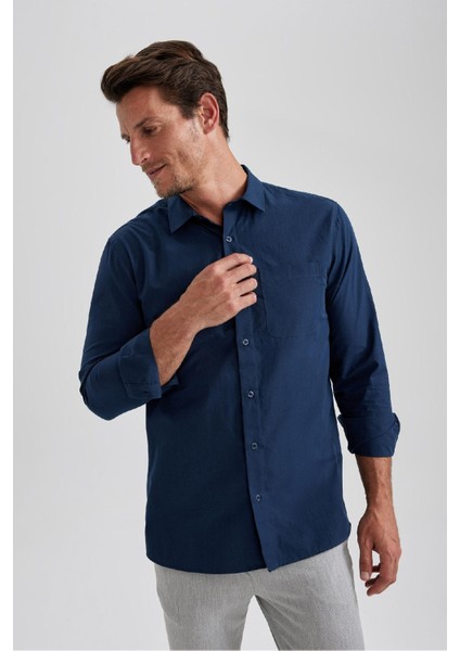 Regular Fit Poplin Uzun Kollu Gömlek A8030AX23AU fırsatları
