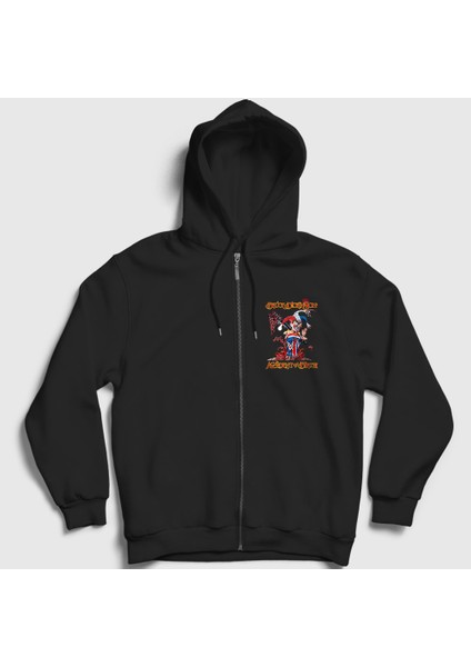 Unisex Siyah Accident Of Birth Bruce Dickinson Fermuarlı Kapüşonlu Sweatshirt