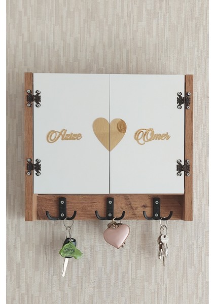 40 x 50 cm Düz-Isimli Desenli Ceviz Geniş Dekoratif Sigorta Saklama Panosu! Anahtarlıklı Sigorta Kutusu! Elektrik Pano Düzenleyici!