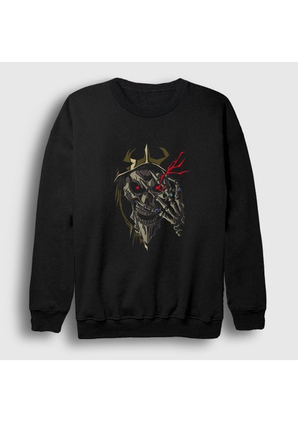 Unisex Siyah Momonga Anime Overlord Sweatshirt