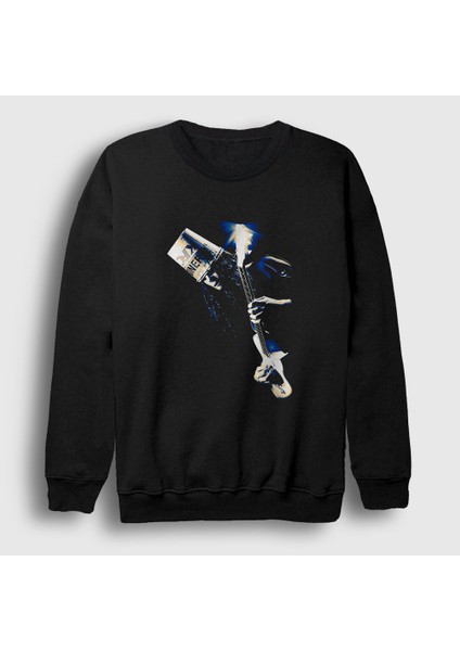 Unisex Siyah Ice Guitar Buckethead Sweatshirt