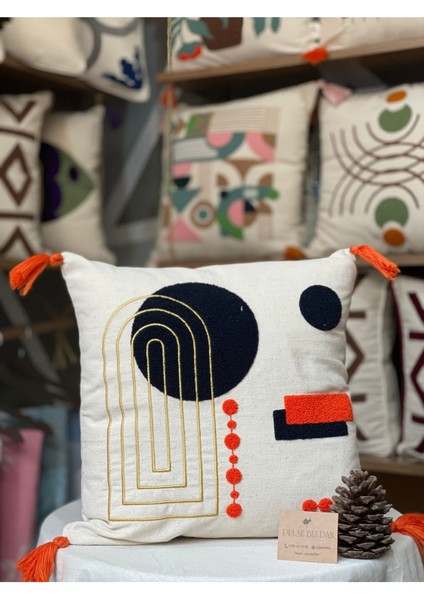 Püsküllü 2’li Kırlent Kılıfı Yastık Kılıfı