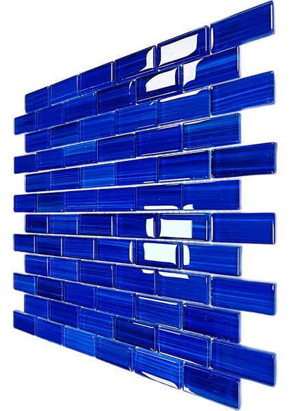 Mutfak Tezgah Arası, Havuz, Banyo, Sauna, Spa, ve Yaşam Alanlarının Tüm Yüzeyleri Için. 23X48MM Mavi. 30X30CM. Fileli Kristal Mozaik. modelleri