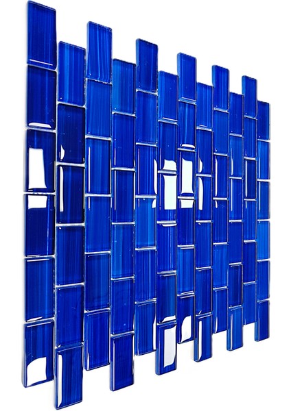 Mutfak Tezgah Arası, Havuz, Banyo, Sauna, Spa, ve Yaşam Alanlarının Tüm Yüzeyleri Için. 23X48MM Mavi. 30X30CM. Fileli Kristal Mozaik. indirimleri