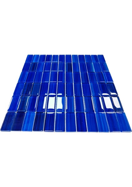 Mutfak Tezgah Arası, Havuz, Banyo, Sauna, Spa, ve Yaşam Alanlarının Tüm Yüzeyleri Için. 23X48MM Mavi. 30X30CM. Fileli Kristal Mozaik. fiyatları