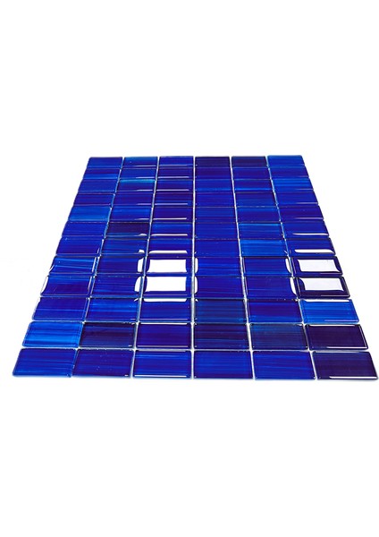 Mutfak Tezgah Arası, Havuz, Banyo, Sauna, Spa, ve Yaşam Alanlarının Tüm Yüzeyleri Için. 23X48MM Mavi. 30X30CM. Fileli Kristal Mozaik. modelleri