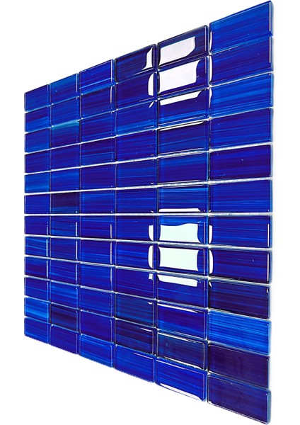 Mutfak Tezgah Arası, Havuz, Banyo, Sauna, Spa, ve Yaşam Alanlarının Tüm Yüzeyleri Için. 23X48MM Mavi. 30X30CM. Fileli Kristal Mozaik. fırsatları