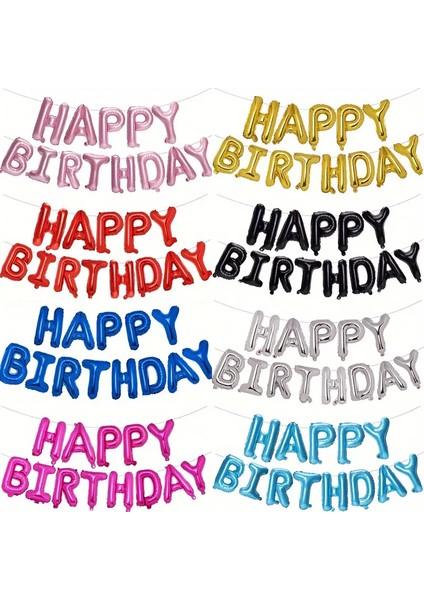Happy Birthday Yazı Folyo Balon Set Helyum Uyumlu fiyatları
