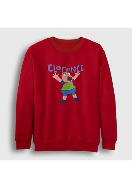 Unisex Kırmızı Happy Clarence Sweatshirt