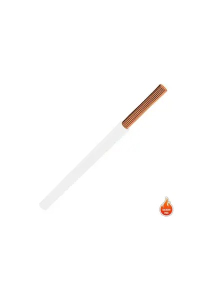 Kablo Yanmaz 0,75 mm Çok Telli Tek Damarlı Beyaz 10 Metre Top