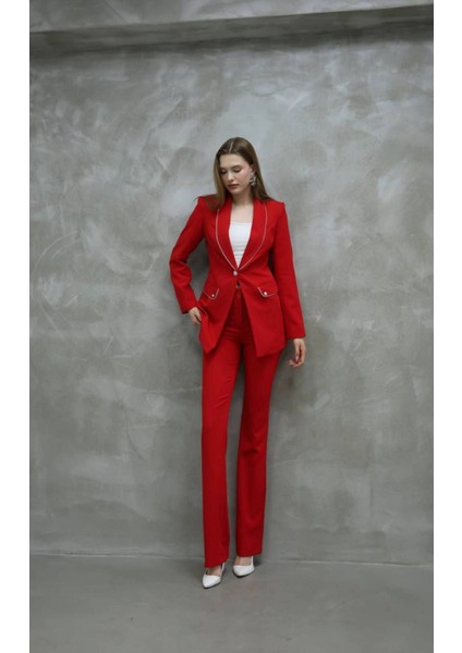 Blazer-Ceket-Pantolon-Alt Üst Takım Tek Düğmeli Cepli fırsatları