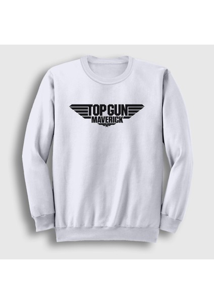 Unisex Beyaz Logo Maverick Tom Cruise Pilot Film Top Gun Sweatshirt