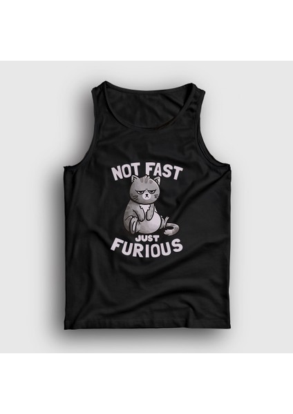 Unisex Siyah Not Fast Just Furious Cat Kedili Atlet