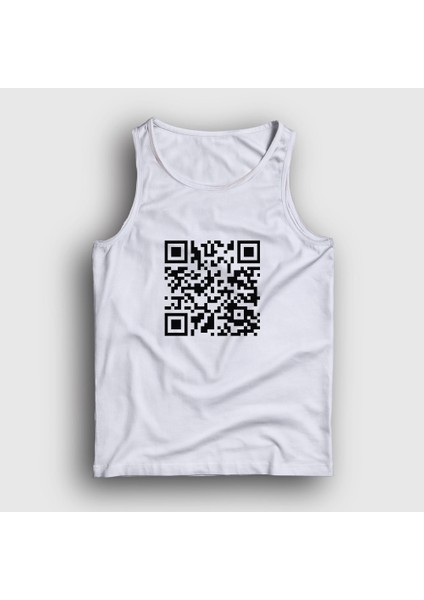 Unisex Beyaz Qr Code Meme Rick Astley Atlet