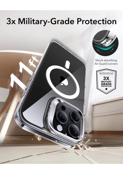 iPhone 16 Pro Max Kılıf HaloLock MagSafe Classic Hybrid Standlı Silikon – Şeffaf modelleri