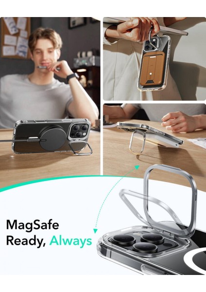 iPhone 16 Pro Max Kılıf HaloLock MagSafe Classic Hybrid Standlı Silikon – Şeffaf indirimleri