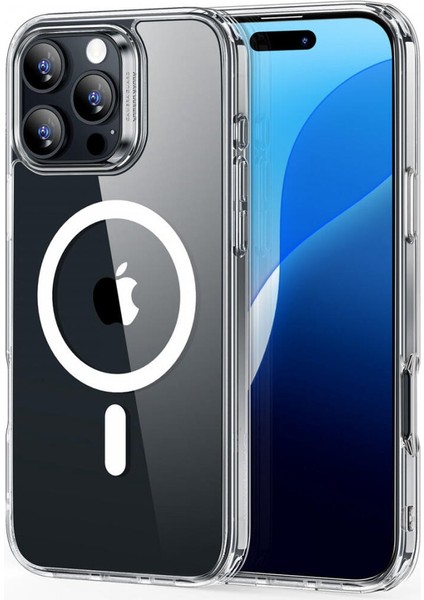 iPhone 16 Pro Max Kılıf Halolock MagSafe Classic Hybrid Silikon – Buzlu Şeffaf