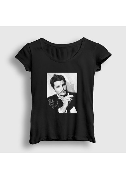 Kadın Siyah Sign Pedro Pascal T-Shirt