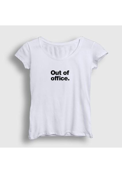 Kadın Beyaz Out Of Office Ofis Beyaz Yaka T-Shirt