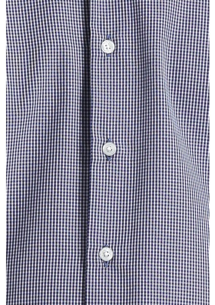 Uzun Kol Slim Fit Dar Kesim Desenli Pamuklu Kolay Ütülenebilir Gömlek