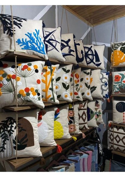 Marin Grubu 2’li Punch Nakışlı Yastık Kılıfı Pamuk Kırlent fırsatları