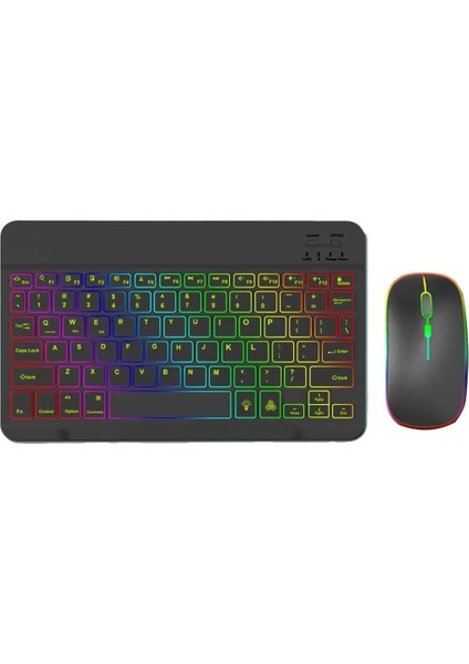 Reeder M7S 7" Uyumlu Kablosuz Bluetooth Şarjlı Rgp 7 Renk Işıklı Klavye Mouse Seti