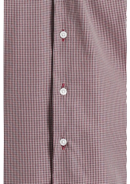 Uzun Kol Slim Fit Dar Kesim Desenli Pamuklu Kolay Ütülenebilir Gömlek