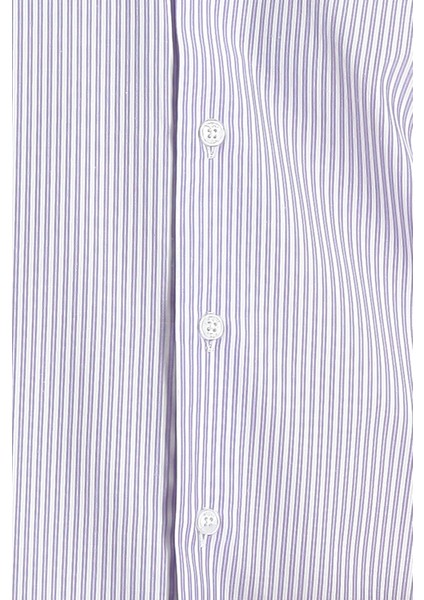 Uzun Kol Slim Fit Dar Kesim Çizgili Pamuklu Kolay Ütülenebilir Gömlek modelleri