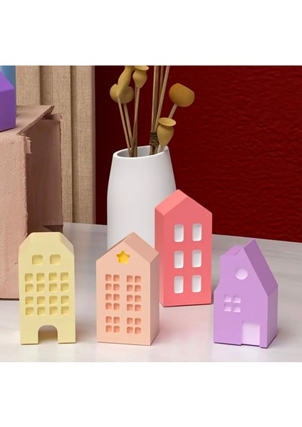 Epoksi Silikon Mini Ev Kalıpları 10’lu - Silikon Mini Ev Kalıpları & Kokulu Taş Kalıbı Mum Kalıbı fırsatları