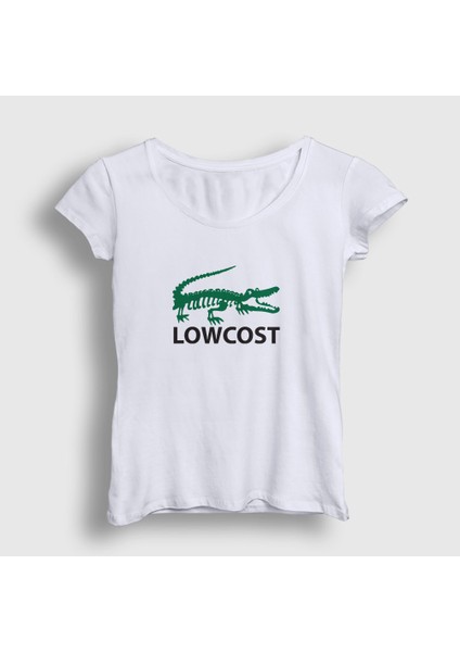 Kadın Beyaz Crocodile Timsah Timsahlı Lowcost T-Shirt