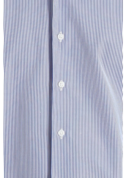 Uzun Kol Slim Fit Dar Kesim Çizgili Pamuklu Kolay Ütülenebilir Gömlek indirimleri