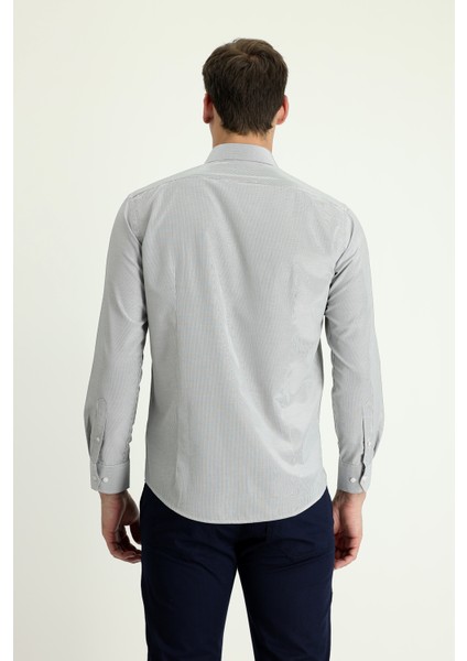 Uzun Kol Slim Fit Dar Kesim Klasik Çizgili Pamuklu Kolay Ütülenebilir Gömlek modelleri