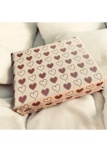 Kalp Baskılı Kraft Pelur /kalpli Pelur Kağıdı / 40 Gr. Kraft Pelur Kağıt / 50X70 cm 10 Adet / fiyatları