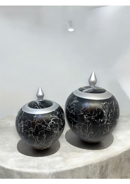 2'li Yaldızlı Seramik Küp