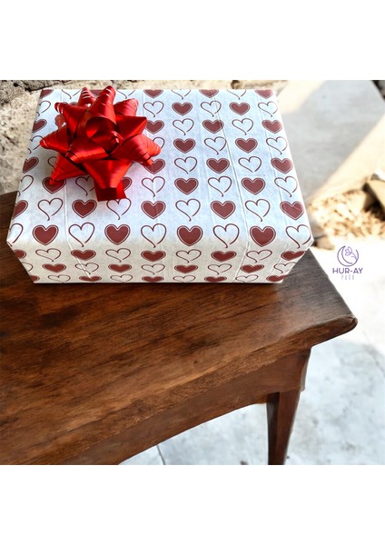 Kalp Baskılı Beyaz Pelur /kalpli Pelur Kağıdı / 40 Gr. Beyaz Pelur Kağıt / 55X70 cm 10 Adet /