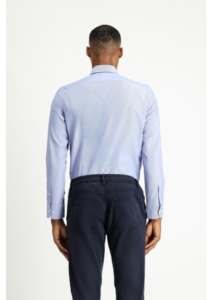 Uzun Kol Slim Fit Dar Kesim Klasik Desenli Pamuklu Kolay Ütülenebilir Gömlek
