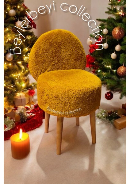 Makyaj Pufu, Sırtlı Puf, turuncu Peluş, Bench,puf, Yüksek Ayaklı Puf ,mini Berjer fiyatları