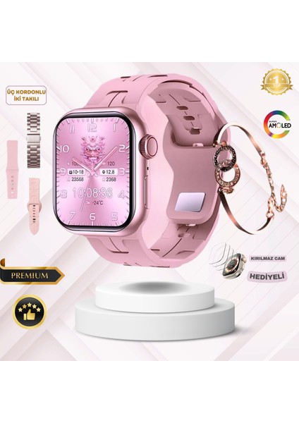 Kadın Akıllı Saat Watch 9 Mini Hk9 Premium Bilezik Hediyeli Ios Android Uyumlu Türkçe/çağrı/bildirim