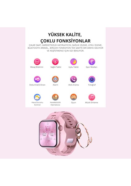 Kadın Akıllı Saat Watch 9 Mini Hk9 Premium Bilezik Hediyeli Ios Android Uyumlu Türkçe/çağrı/bildirim