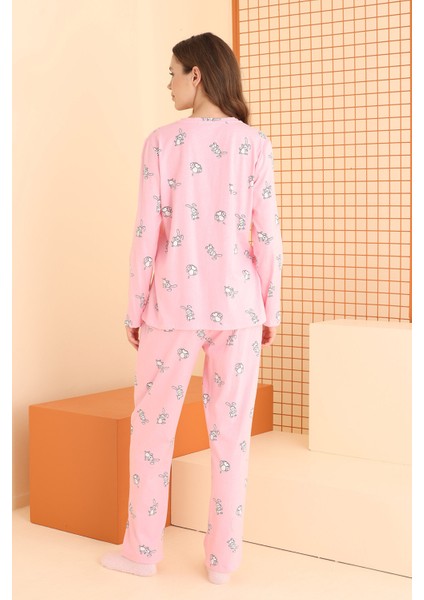 Pembe Neşeli Tavşan Pijama Takım fırsatları