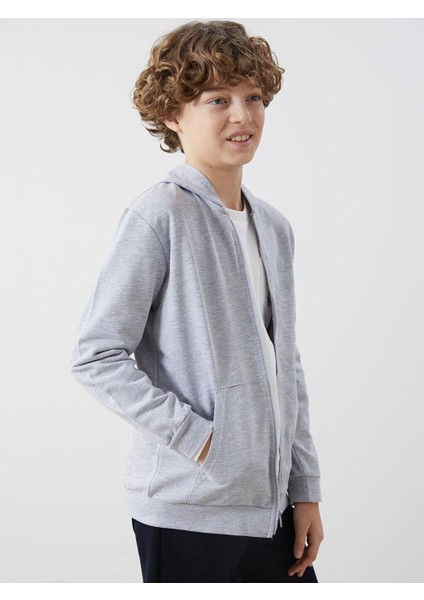 Lcw Kids Kapüşonlu Erkek Çocuk Fermuarlı Sweatshirt