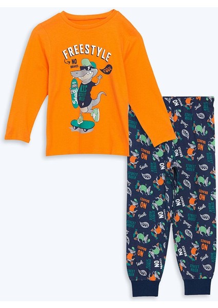 Lcw Kids Bisiklet Yaka Erkek Çocuk Pijama Takımı