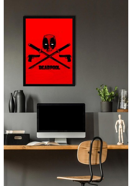 Deadpool Logo Çerçeveli Tablo - Marvel Film Poster Tablo fiyatları