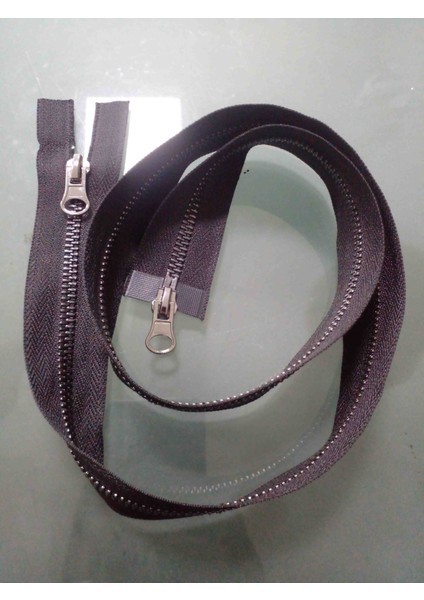 80 cm 1 Adet Parlak Koyu Diş Black Nikel Diş Çift Kafalı Kombi Fermuar Siyah Renk fiyatları