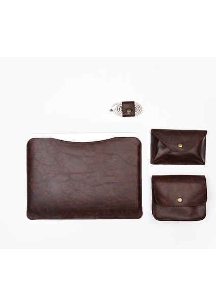 Macbook 14 Inç Crazy Kahverengi Masaüstü Laptop Takım Kılıfı