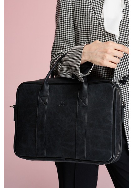 Crazy Siyah Renk Macbook Organizer 13 ve 14 Inç Laptop Evrak Çantası fiyatları