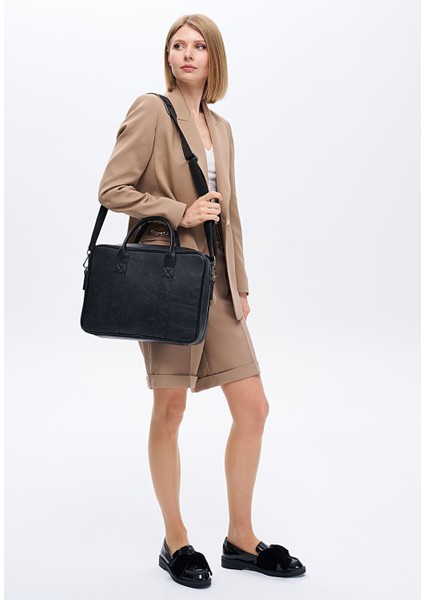 Crazy Siyah Renk Macbook Organizer 13 ve 14 Inç Laptop Evrak Çantası modelleri